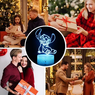 Stitch Night Light Gifts Lilo And Stitch 3D Led Table Lamp Remote Intelligent