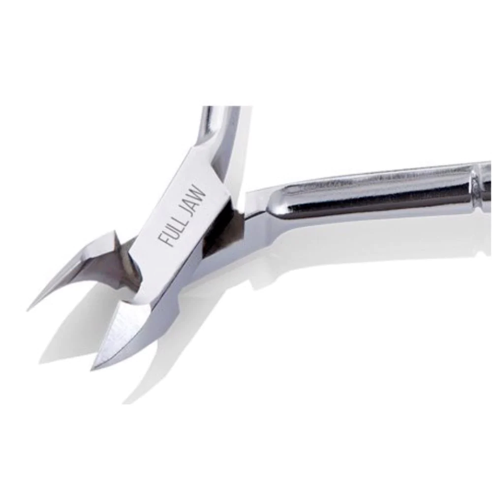 Pack of 10 Nghia D18 Carbon Steel Cuticle Nipper, Single Spring Silver Full Jaw