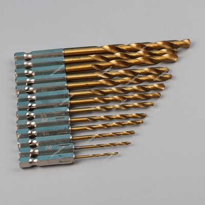 13Pcs Titan HSS4241 Hex Messer Schnell ändern Bohrer Bits 1.5mm-6.5mm