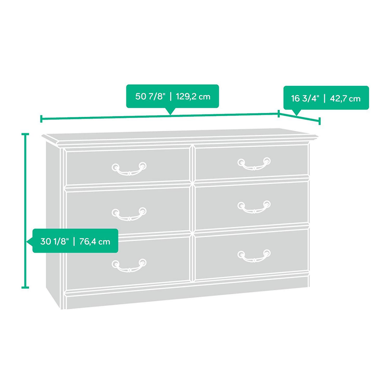 6- Drawer Dresser Traditional Style Bedroom Furniture Carolina Oak Finish