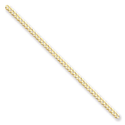 Pre-owned Superdealsforeverything Real 14kt 3.1mm Solid Polished Light Flat Cuban Chain Chain Bracelet; 8 Inch In Yellow