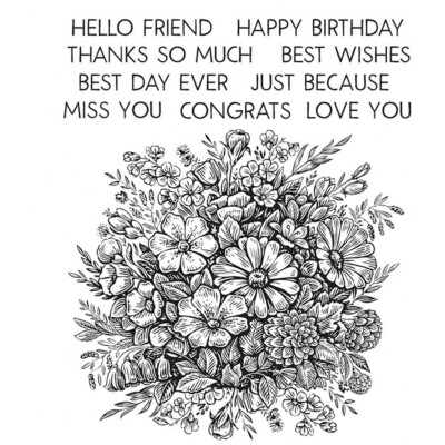 Floristry with Grid Block Clear Stamps for DIY Embossing Scrapbooking Cards