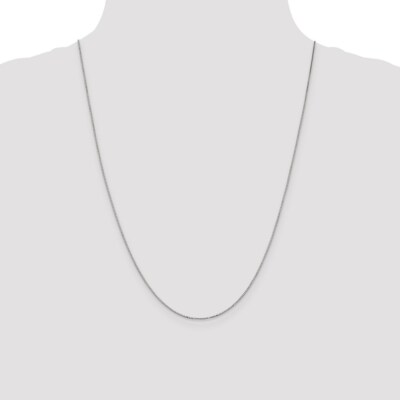 Pre-owned Superdealsforeverything Real 14kt White Gold 24 Inch .9mm Box With Spring Ring Clasp Chain; 24 Inch