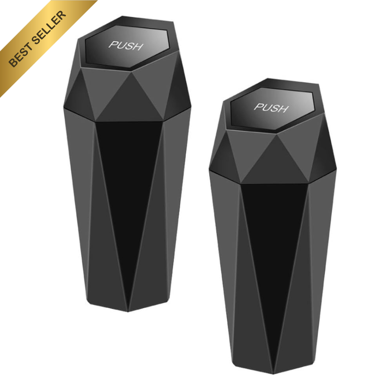 2 PCS Car Trash Cans Mini Car Trash Can with Lid Portable Leakproof Vehicle Tras