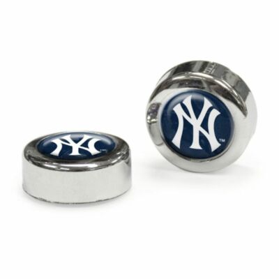 NEW MLB New York Yankees Car Truck Plastic Chrome License Plate Frame Screw Caps