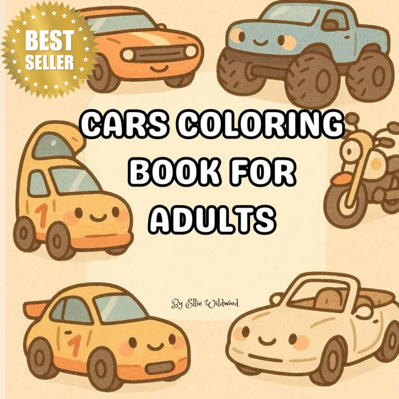 CARS COLORING BOOK for ADULTS: a 92-Page Collection of Relaxing Automotive Desig