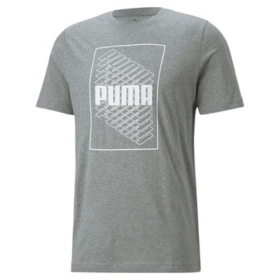 

Puma Word Fall Graphic Crew Neck Футболка с коротким рукавом Женская размер  Повседневная, Grey