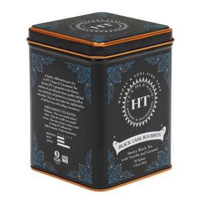 Harney & Sons Black Cask Bourbon Tea, 20 Sachets of Smoky Black Tea with Light C