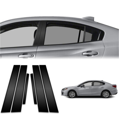 6pc Carbon Fiber Pillar Post Trim fits 2010-2023 Subaru Impreza