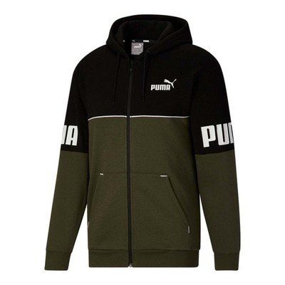 

Puma Power Colorblock FullZip Hoodie Mens Green Повседневная верхняя одежда 67216770, Зеленый