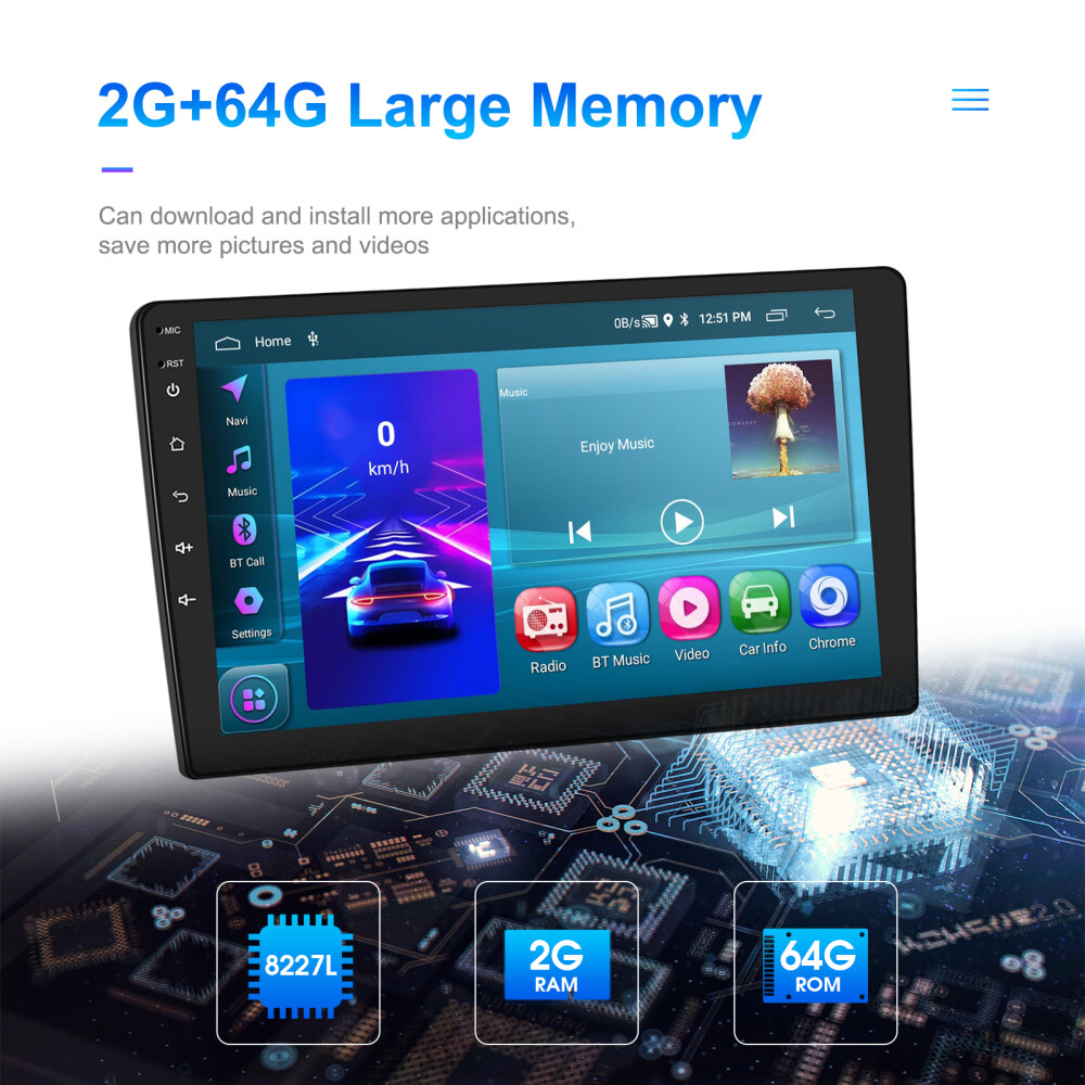 2+32GB 9" Android 13 Double 2Din Car Stereo Carplay GPS Navi WiFi BT RDS Radio