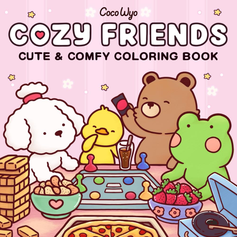 Cozy Friends: Coloring Book for Adults and Teens Featuring Super Cute Animal Cha