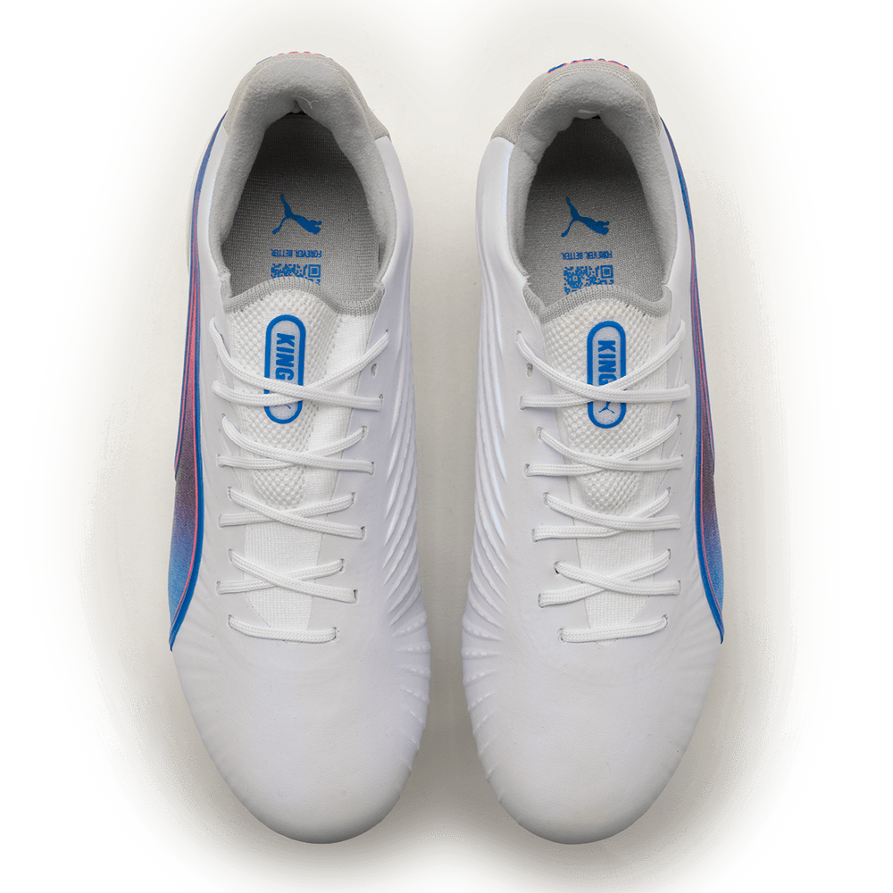 Pre-owned Puma King Ultimate Fg/ag Men's Soccer Shoes Football Training Sport 10780902 In White / Bluemazing