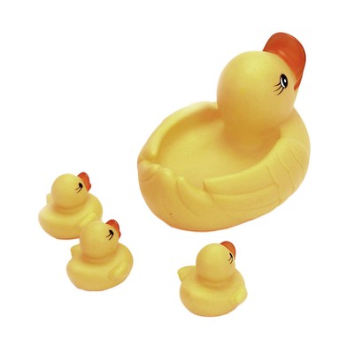 mummy & baby rubber race squeaky ducks family bath toy kid game