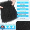Afro Kinkys Bulk Human Hair 16 Inch Afro Kinky-Curly Human Hair Bulk for Twist Dreadlock Extensions Locs Repair Soft 4C Curly for Braids 4 Bundles 70 Gram Natural Color#