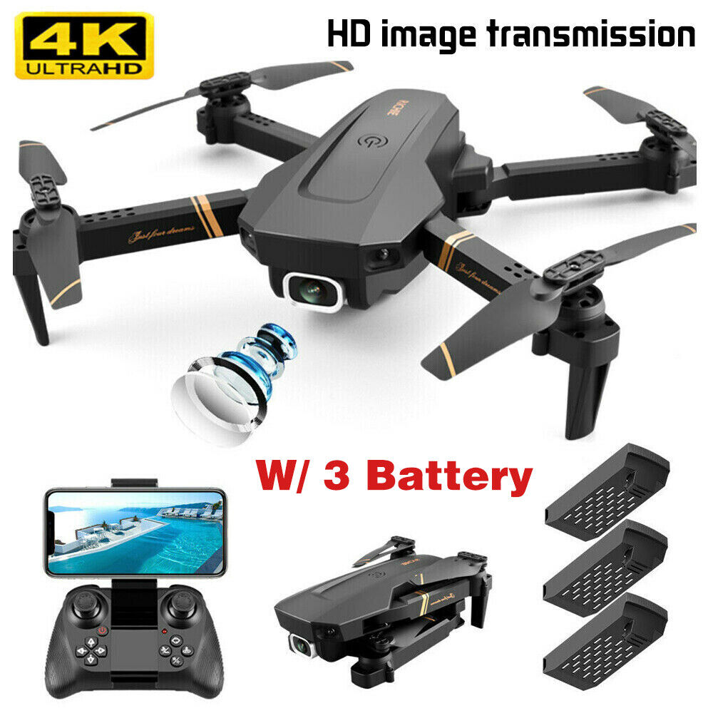 New 1080P Drone 4K HD Wide Angle Dual Camera WiFi FPV RC Foldable Pro Quadcopter