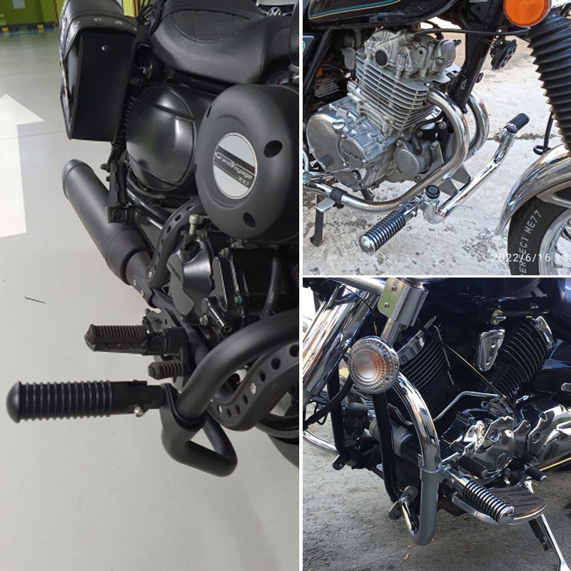 Pair of Motorcycle Foot Pegs Clamp Footrest Mount for 1in Engine Crash