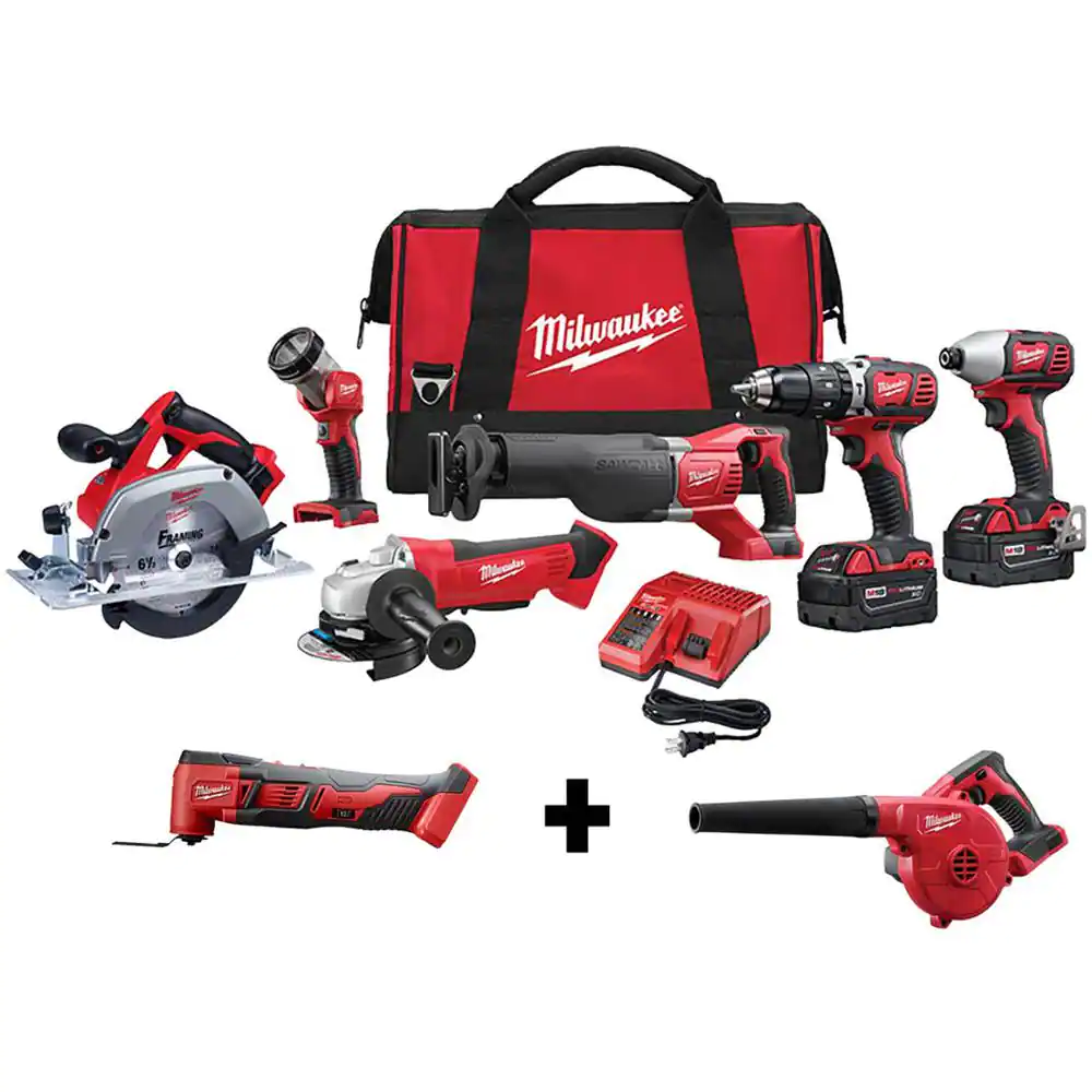 Milwaukee M18 18V Li-Ion Cordless Combo Tool Kit Set 2 Batte