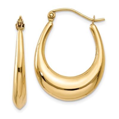 Pre-owned Superdealsforeverything Real 14kt Yellow Gold Polished Hoop Earrings