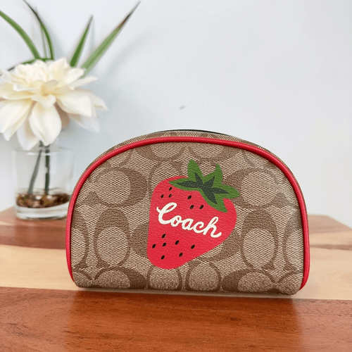 最終価格 COACH ドーム コスメティック ワイルド ストロベリー CH528 公式】コーチアウトレット | ドーム コスメティック ケース