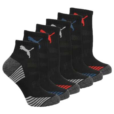 

Puma Half Terry 6 Pack Quarter Socks Молодежные носки для мальчиков  лет 85919201, Черный
