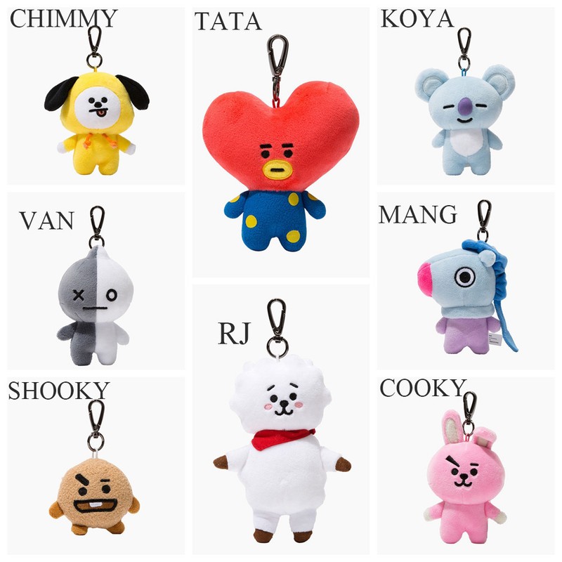Kpop BTS BT21 Soft Plush Keychain Doll Key Ring CHIMMY