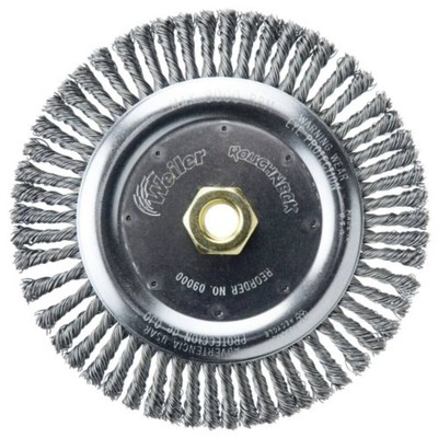09000 Roughneck 7'' Root Pass Weld Cleaning Brush, .020'' Steel Wire Fill, 5/8''...