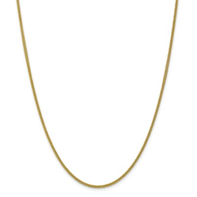 Pre-owned Superdealsforeverything Real 14kt Yellow Gold 2mm Semi-solid 3-wire Wheat Chain; 18 Inch; Lobster Clasp