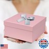 Square Gift Boxes with Lids Set of 4 Pink Gift Box Assorted Sizes Nesting Gift Boxes for Presents Birthday Bridesmaid Wedding Valentines Christmas Party Favor Boxes