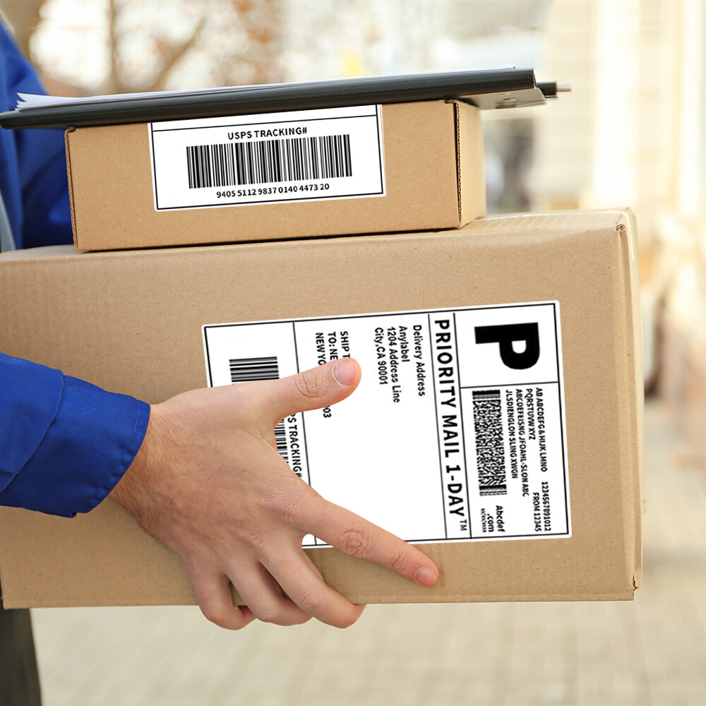 500 4"x6" Fanfold Direct Thermal Shipping Labels for Zebra and Rollo Printers