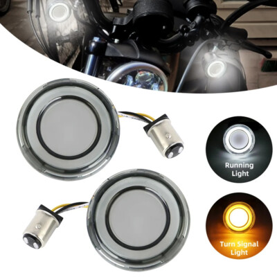 White/Amber LED Switchback Turn Signal Light For Harley Touring Dyna Softail