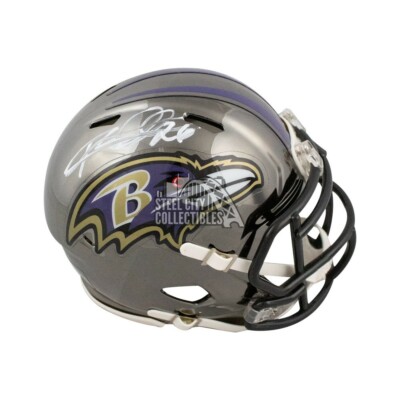 Rod Woodson Autographed Baltimore Ravens Chrome Mini Football Helmet - BAS COA