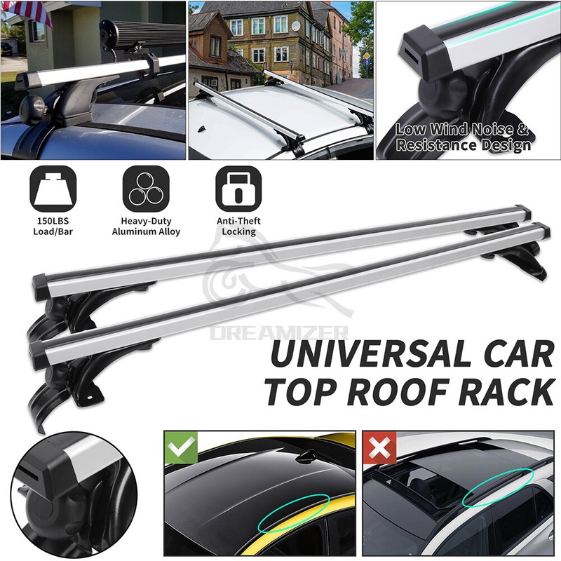For VW Golf MK4 MK5 MK6 MK7 Top Roof Rack Cross Bar Luggage Carrier Aluminum US