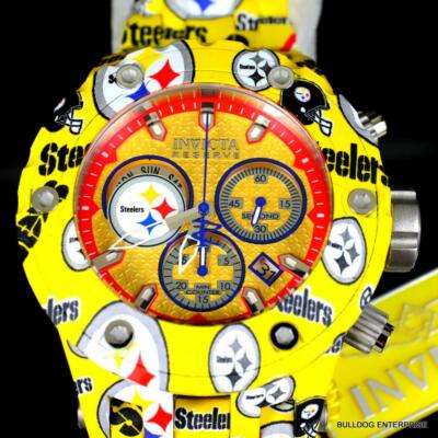 Pre-owned Invicta Nfl Reserve Subaqua Specialty Pittsburgh Steelers Hydroplated Watch