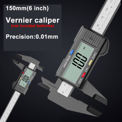 LCD Digital Vernier Caliper 0-150mm Carbin Fiber Electronic Digital Measure Tool