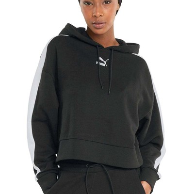 

Puma Iconic T7 Crop Pullover Hoodie Женская черная повседневная верхняя одежда 531621-01, Черный