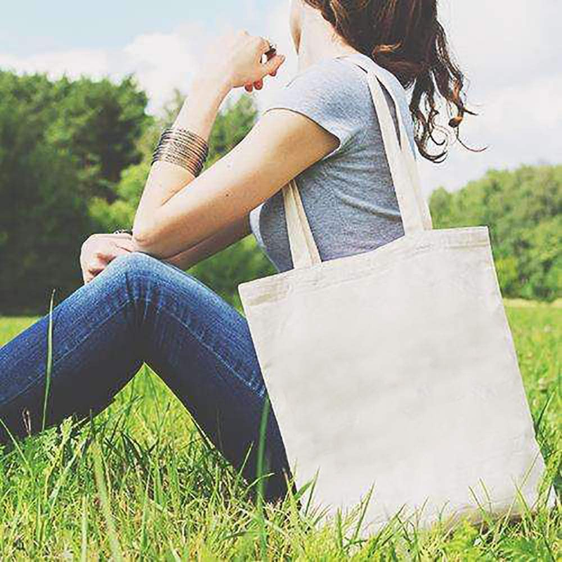 Canvas Bags Heavy Natural Canvas Tote Bags with Long Handles Grocery Bags