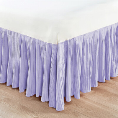 Lightweight Pleated Bed Skirt Queen King 18'' Drop Easy Fit , Solid Color