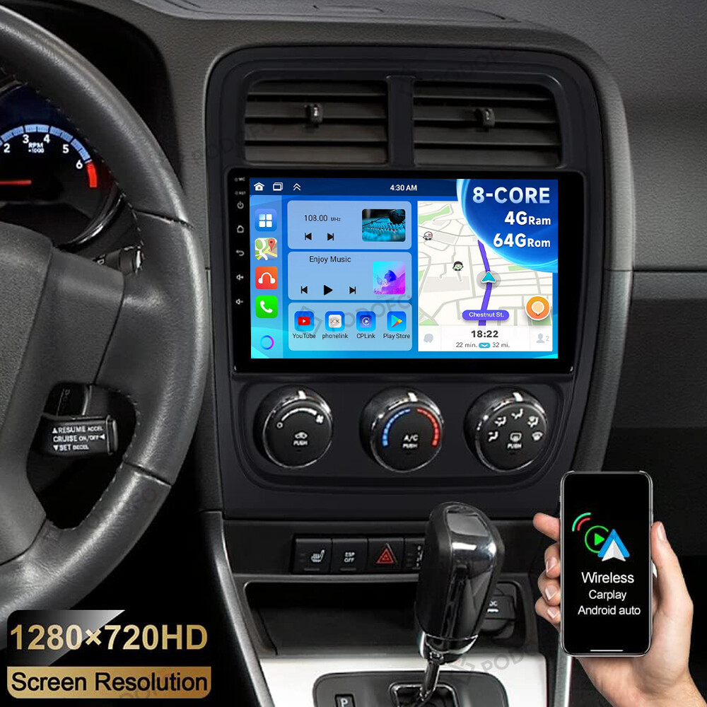 4G + 64G для Dodge Caliber 2006-2012 Carplay Android 13 Автомобильный радиоприемник Стерео GPS Navi