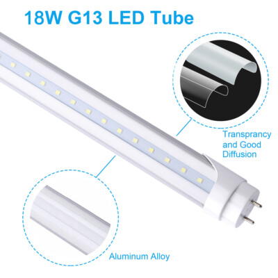 T8 4FT G13 Bi Pin Led Tube Light Bulbs 18W 22W 28W 4 Foot Led Shop Light 6000K