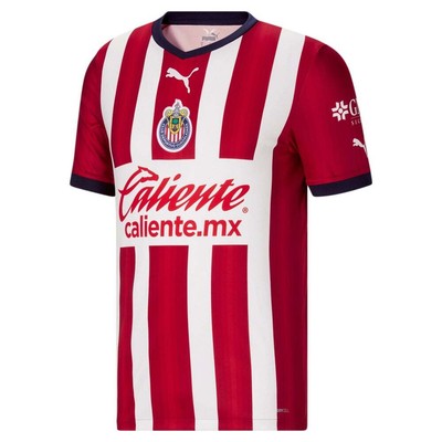 Puma Chivas 2223 Home Replica VNeck Short Sleeve Soccer Jersey Mens Red 7633480