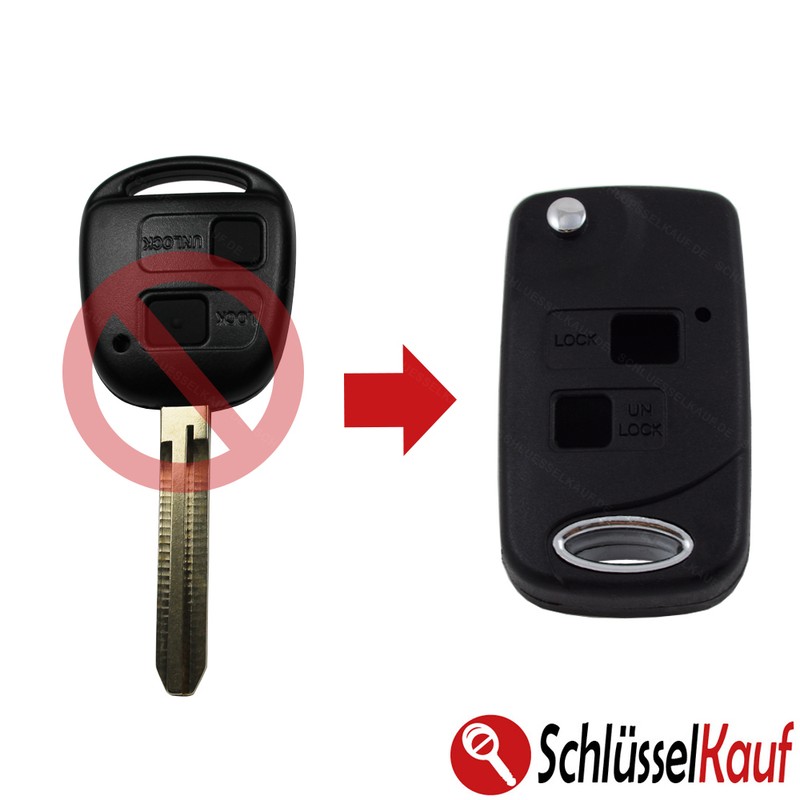KlappschlÃ¼Ssel Umbau GehÃ¤Use Passend FÃ¼R Toyota Auris Avensis Corolla Rav4 Yaris