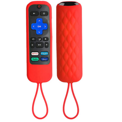 Silicone Remote Cover For TCL ROKU Remote Protective Case Anti Drop w/ Handles