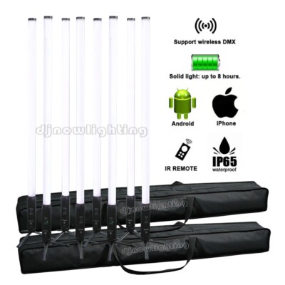 8pcs 360 Tubes Wireless Battery Pixel Led Tube Light for Dj Stage Lights