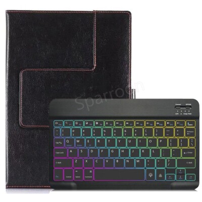 Universal Case Leather Cover with Backlit Keyboard Mouse For 9.7-11 Inch Tablets