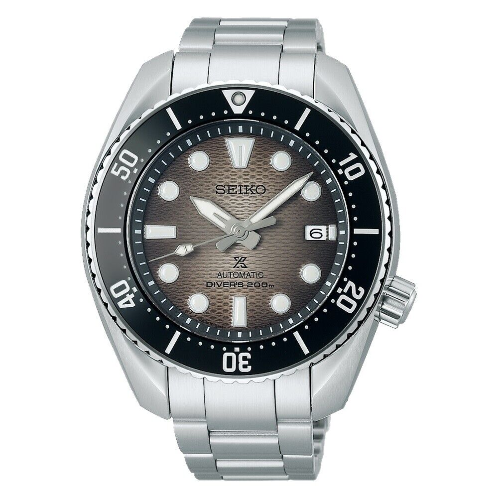 Pre-owned Seiko Prospex Sumo Automatic Divers Gray Dial Steel Bracelet Watch Spb323