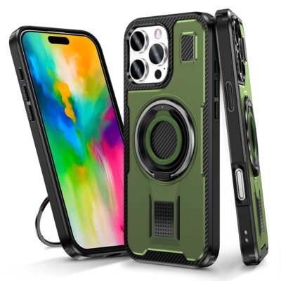 360° Rotable Kickstand Shockproof Ring Case For iPhone 16 Pro Max 15 14 13 12 US