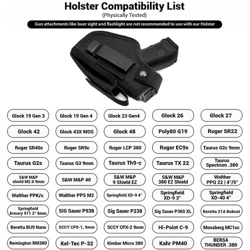 Gun Holster Tactical Concealed Carry Pistol Left/Right Hand IWB OWB w Mag Pouch