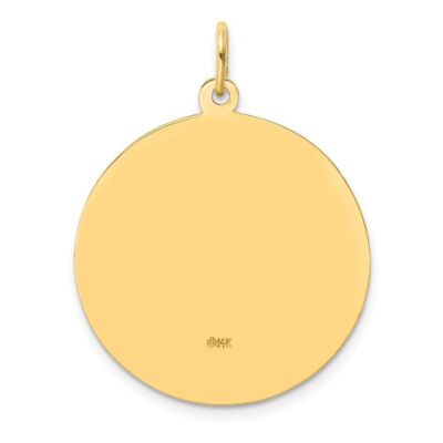 Pre-owned Diamond2deal 14k Yellow Gold Solid Polished/satin Large Round St. Anthony Medal