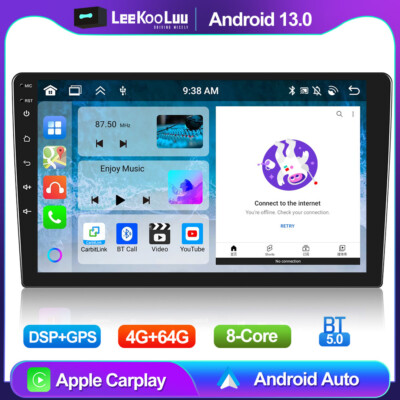 4G+64G 8 Core Android 13.0 2 Din CarPlay 9'' Car Stereo Radio GPS DSP WIFI FM RDS